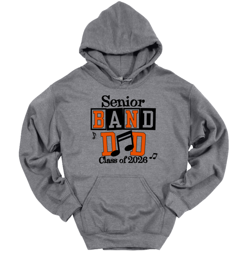 Senior Band Dad Gray-Black Hoodie