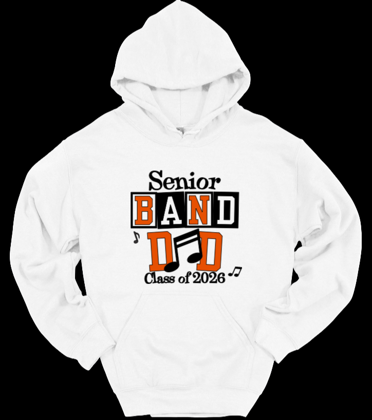 Senior Band Dad White Hoodie
