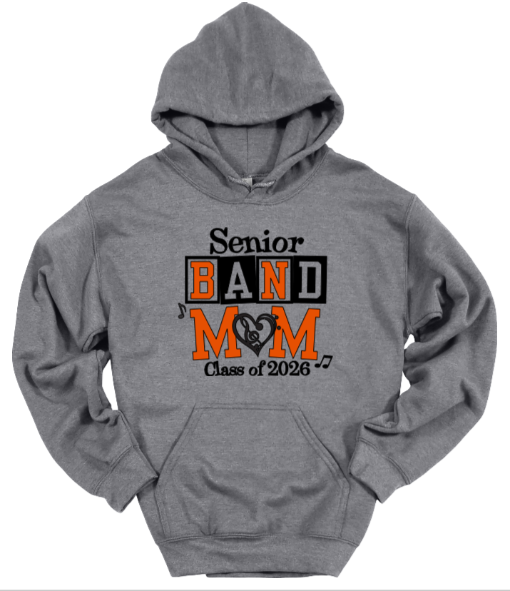 Senior Band Mom Gray-Black Hoodie