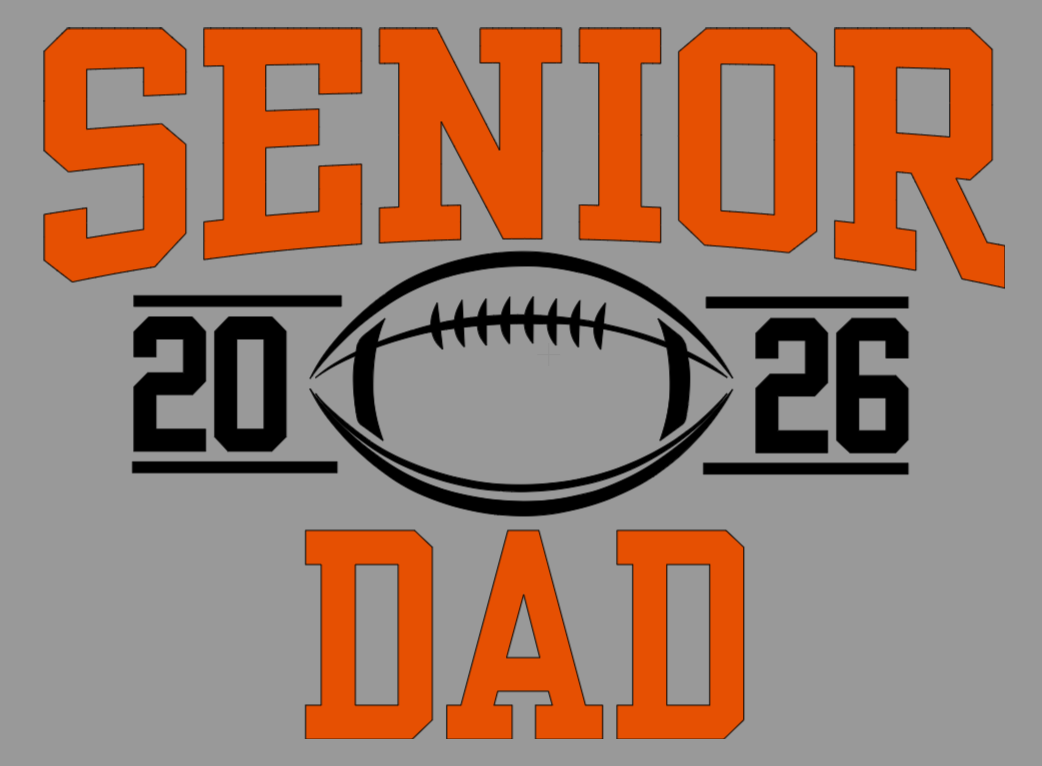 Senior Football Dad Gray-Black Hoodie