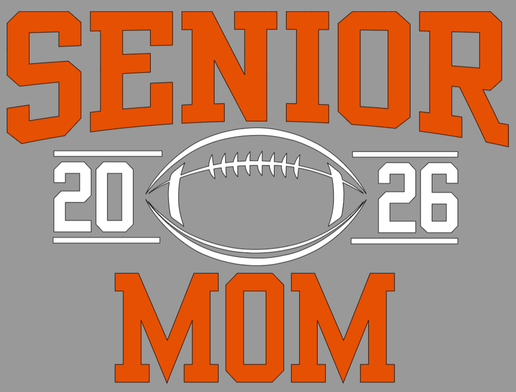 Senior Football Mom Gray-White Hoodie