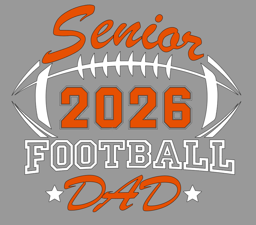Senior Football Dad Gray-White Hoodie Ball