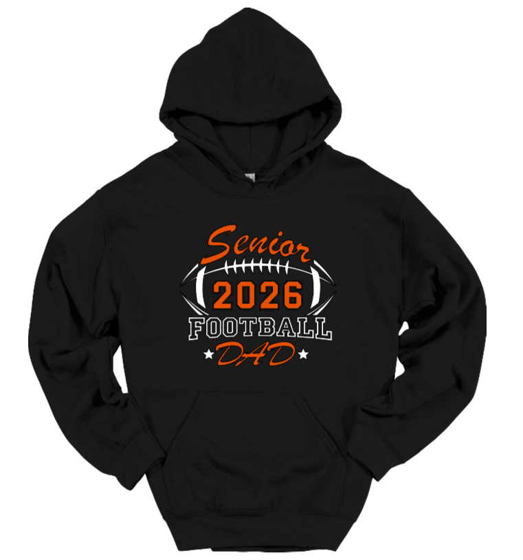 Senior Football Dad Black Hoodie Ball