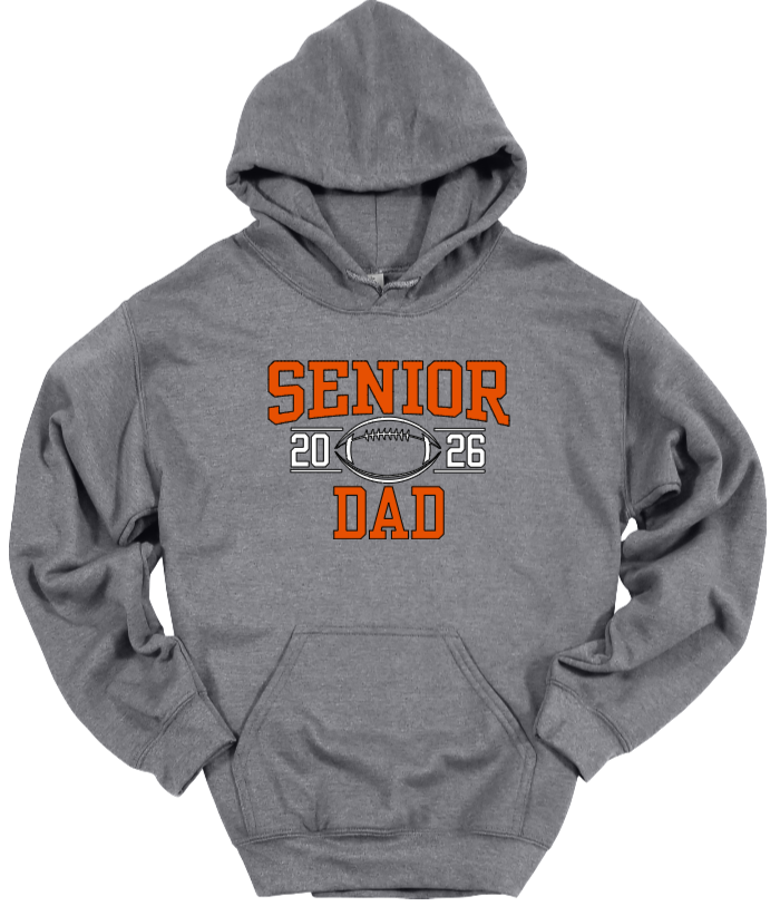 Senior Football Dad Gray-White Hoodie
