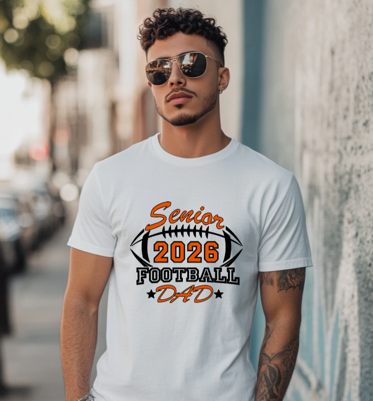 Senior Football Dad White Shirt Ball