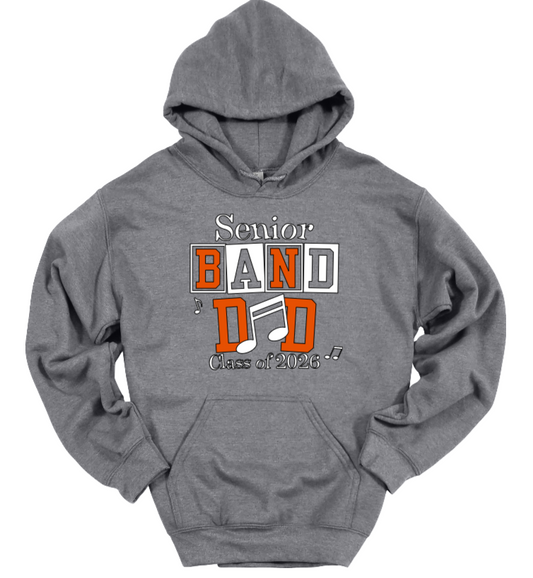 Senior Band Dad Gray-White Hoodie
