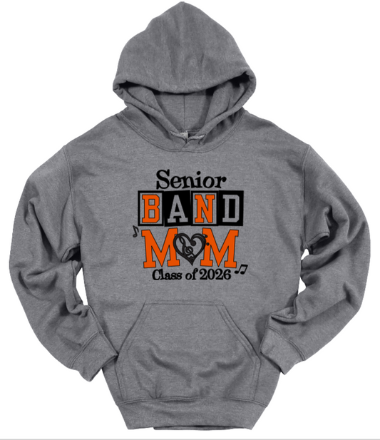 Senior Band Mom Gray-Black Hoodie