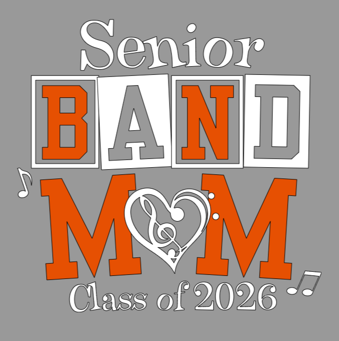 Senior Band Mom Gray-White Hoodie