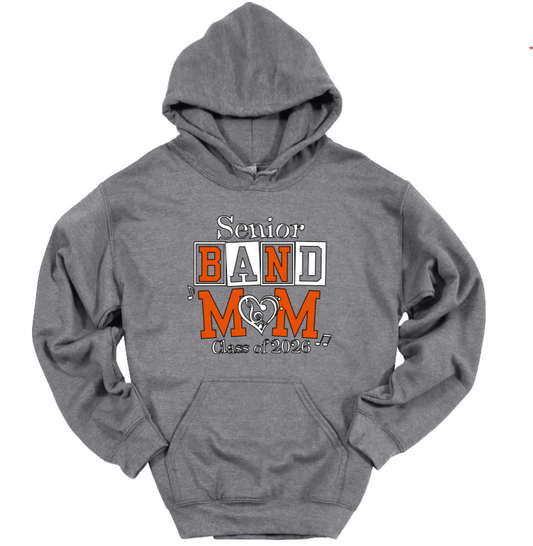 Senior Band Mom Gray-White Hoodie