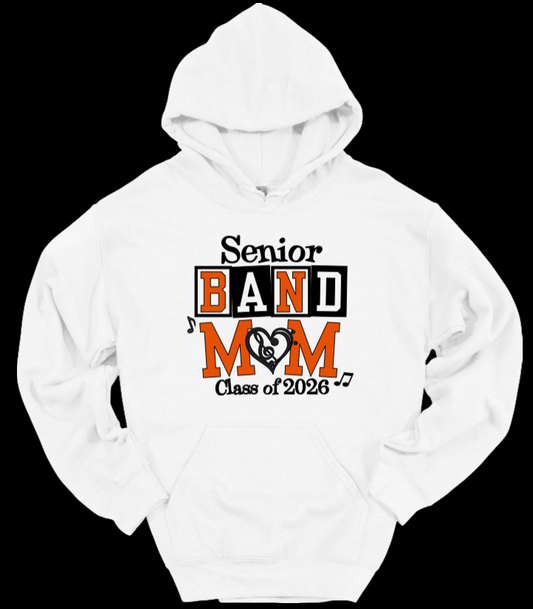 Senior Band Mom White Hoodie