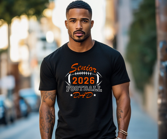 Senior Football Dad Black Shirt Ball