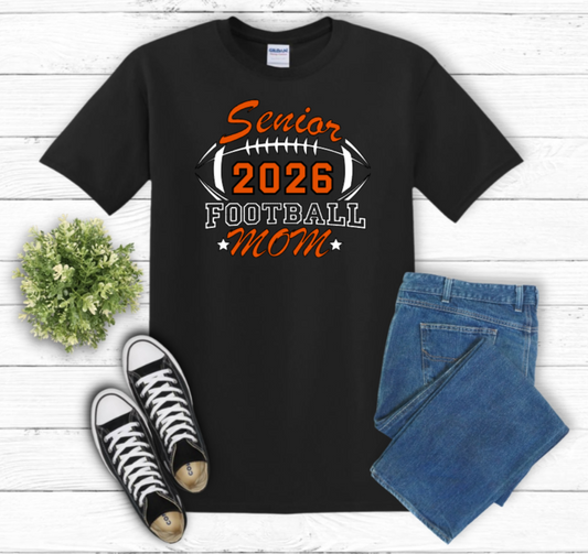 Senior Football Mom Black Shirt Ball
