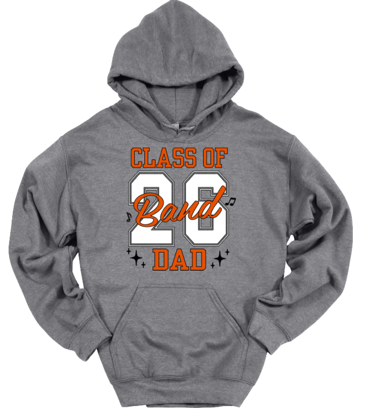 Class 26 Band Dad Gray-White & Black Hoodie