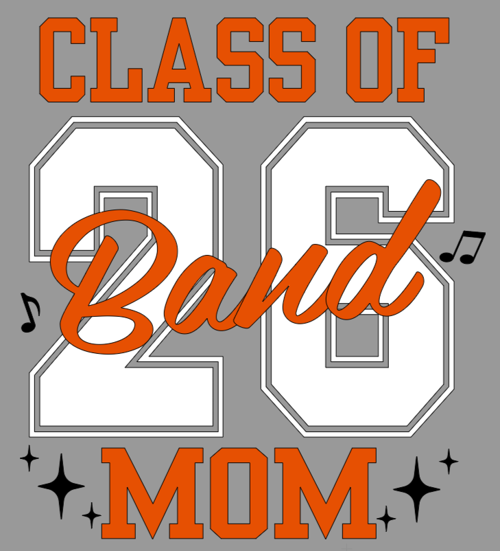 Class 26 Band Mom Gray-White & Black Hoodie