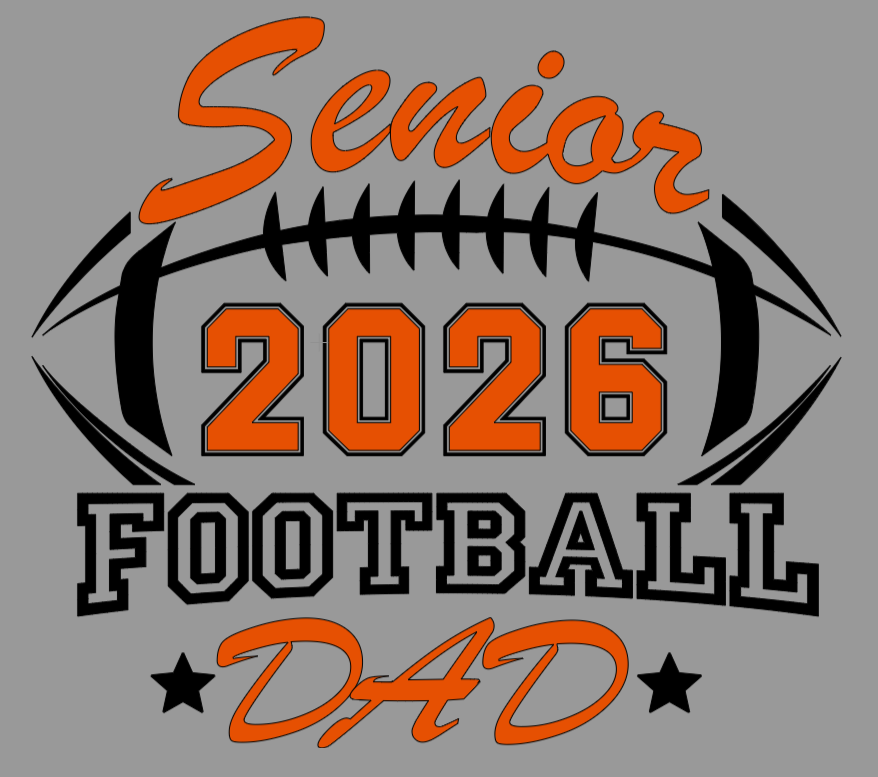 Senior Football Dad Gray-Black Shirt Ball