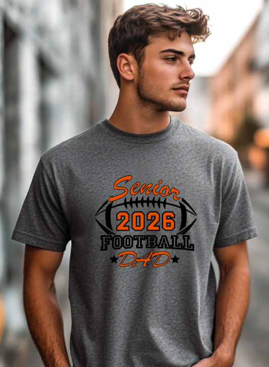 Senior Football Dad Gray-Black Shirt Ball