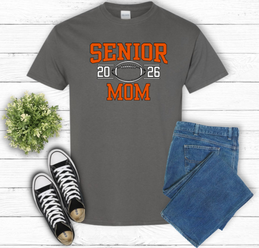 Senior Football Mom Gray-White Shirt