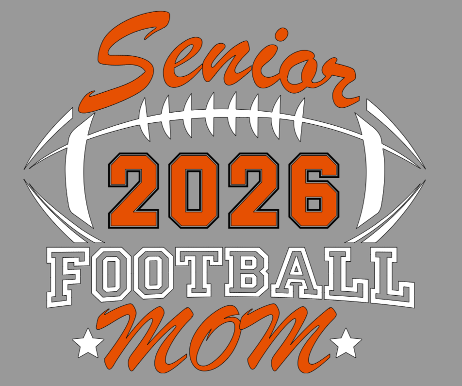 Senior Football Mom Gray-White Shirt Ball
