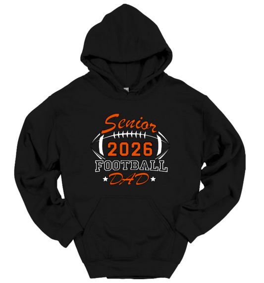 Senior Football Dad Black Hoodie Ball