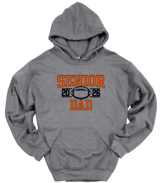 Senior Football Dad Gray-Black Hoodie