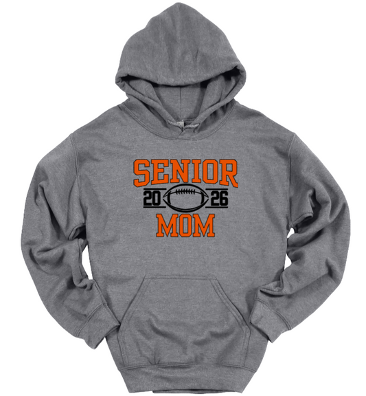 Senior Football Mom Gray-Black Hoodie