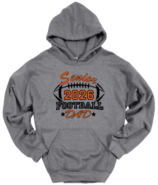 Senior Football Dad Gray-Black Hoodie Ball