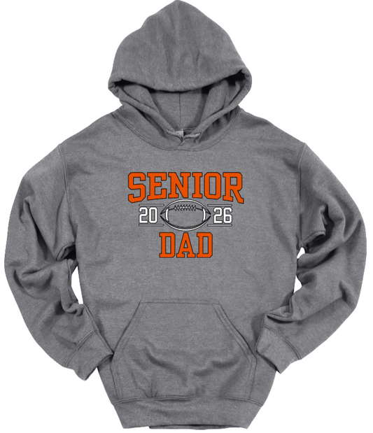 Senior Football Dad Gray-White Hoodie