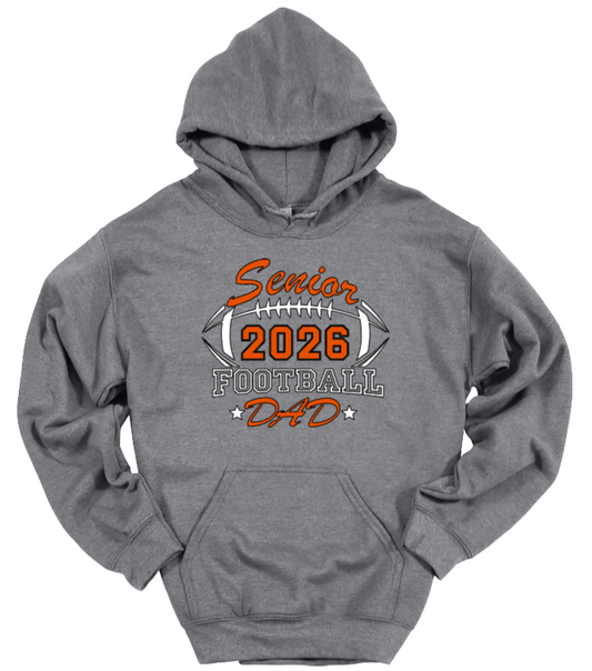 Senior Football Dad Gray-White Hoodie Ball