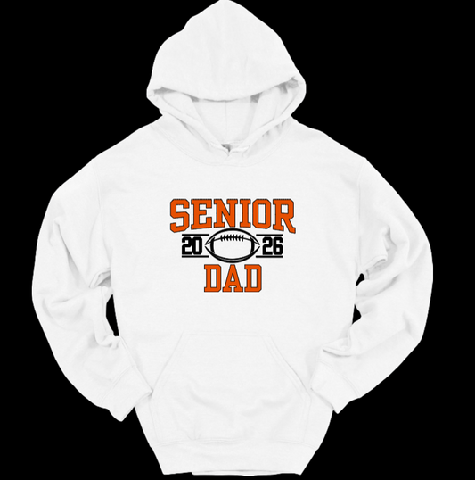 Senior Football Dad White Hoodie