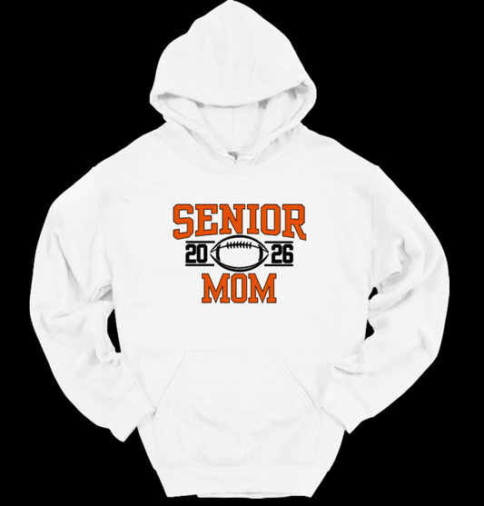 Senior Football Mom White Hoodie