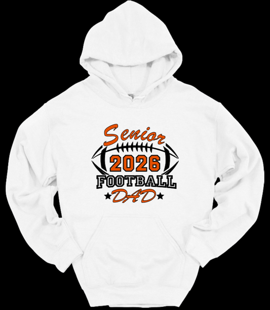 Senior Football Dad White Hoodie Ball