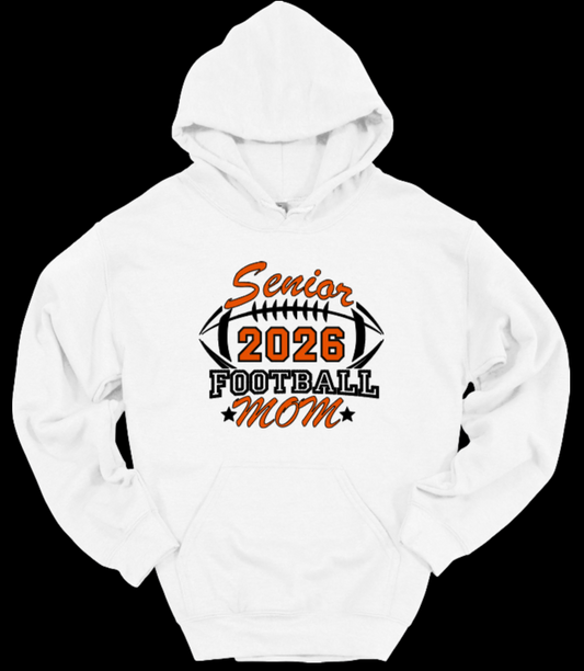 Senior Football Mom White Hoodie Ball